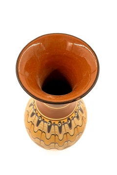 Bulgarian Troyan Vase, Hand-Crafted Terracotta, Folk Art Style, 1970s