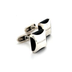 Bulgary Estate Onyx Cufflinks Sterling Silver 19.24 Grams