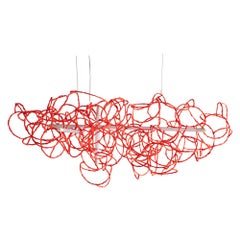 Bulge Lines-Kronleuchter, rot Norihiko Terayama, Skulpturale Lampe