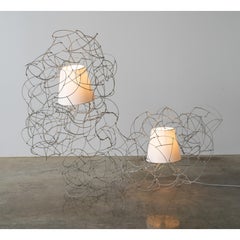 Lampe sculpturale Norihiko Terayama en lignes bulbeuses grises 2