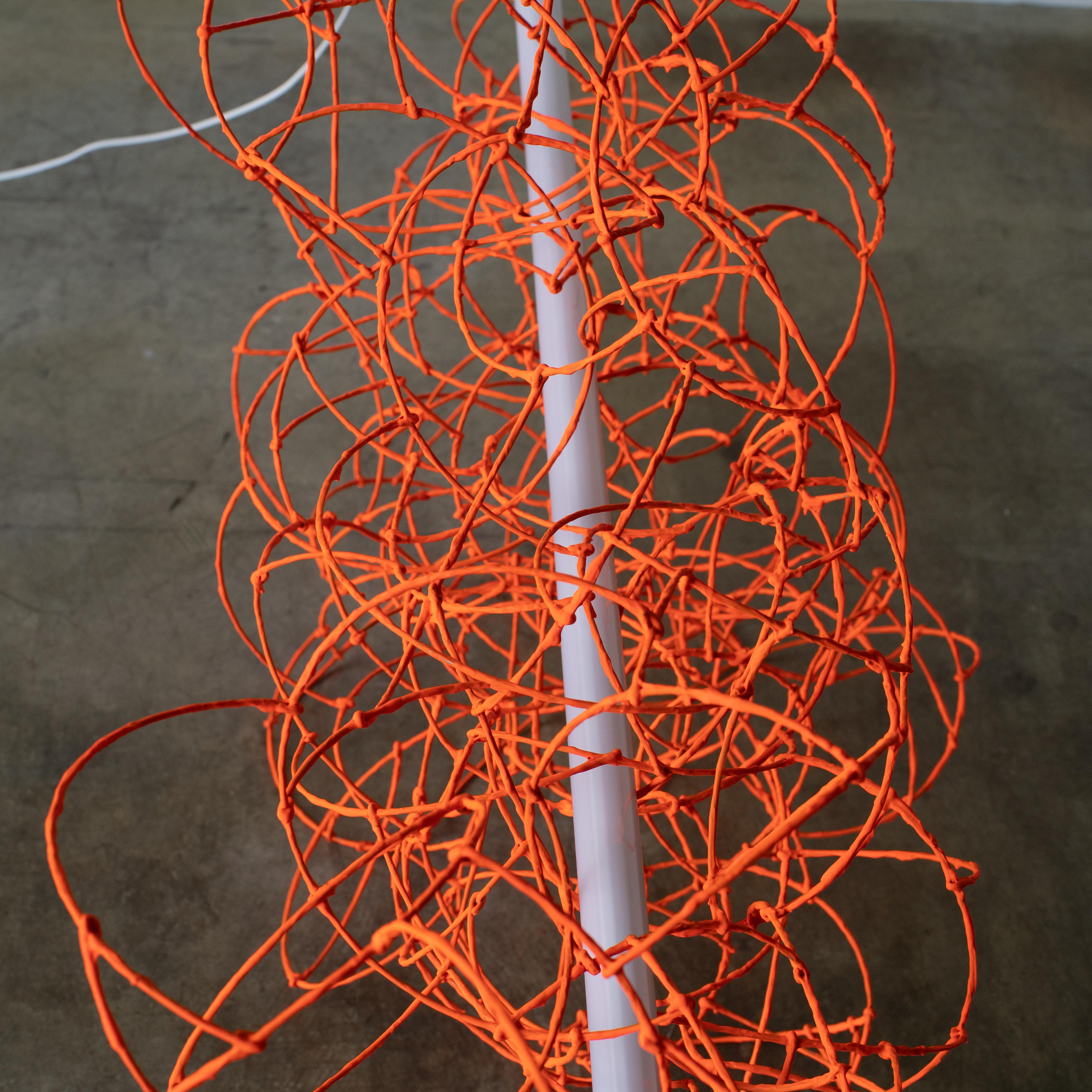 Contemporary Bulge Lines Orange Norihiko Terayama Sculptural Lamp 1
