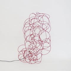 Bulge Lines Red and Gray lamps Norihiko Terayama Sculptural Lamp