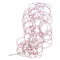 Bulge Lines Red Norihiko Terayama Sculptural Lamp 4