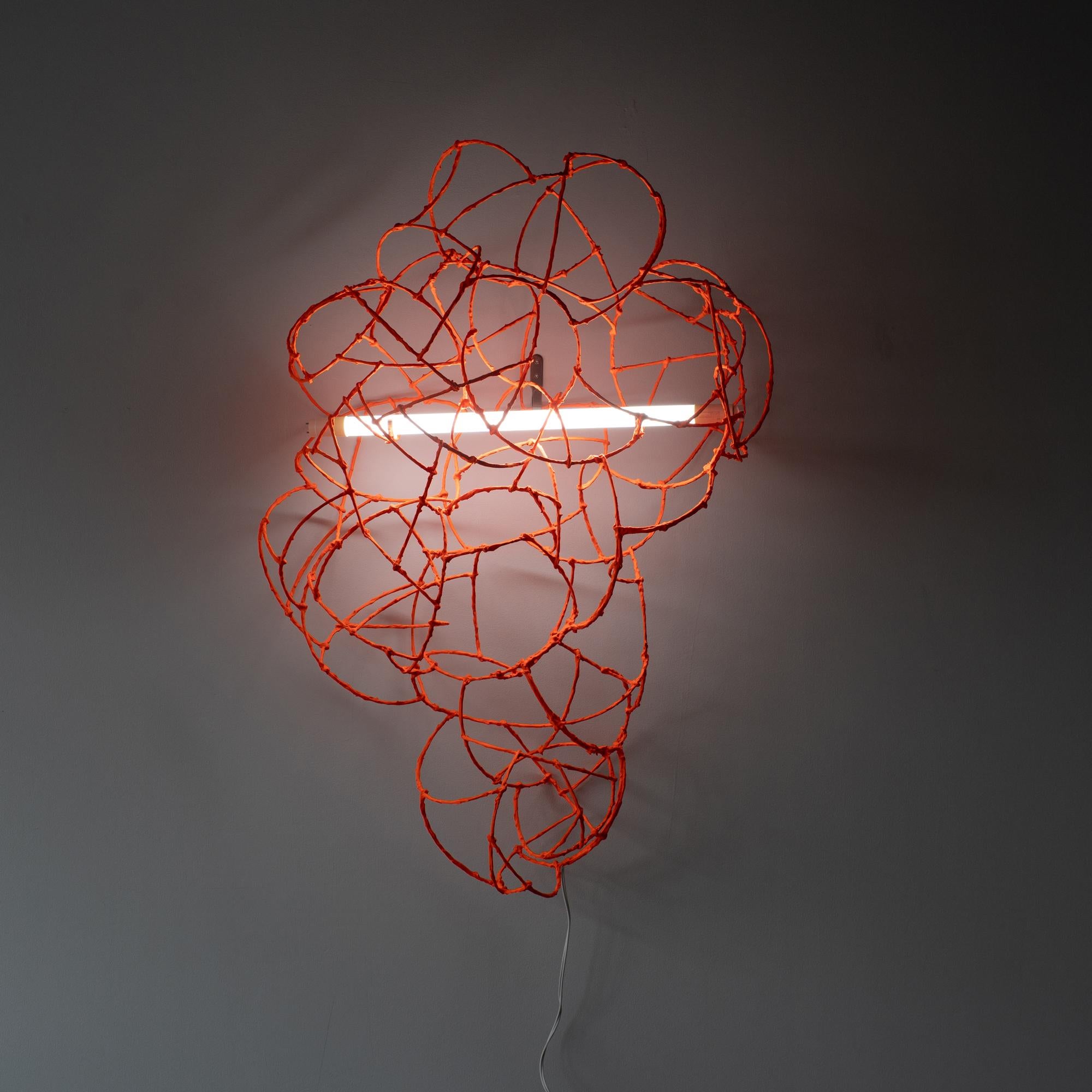 Modern Bulge Lines wall lamp orange Norihiko Terayama Sculptural lamp