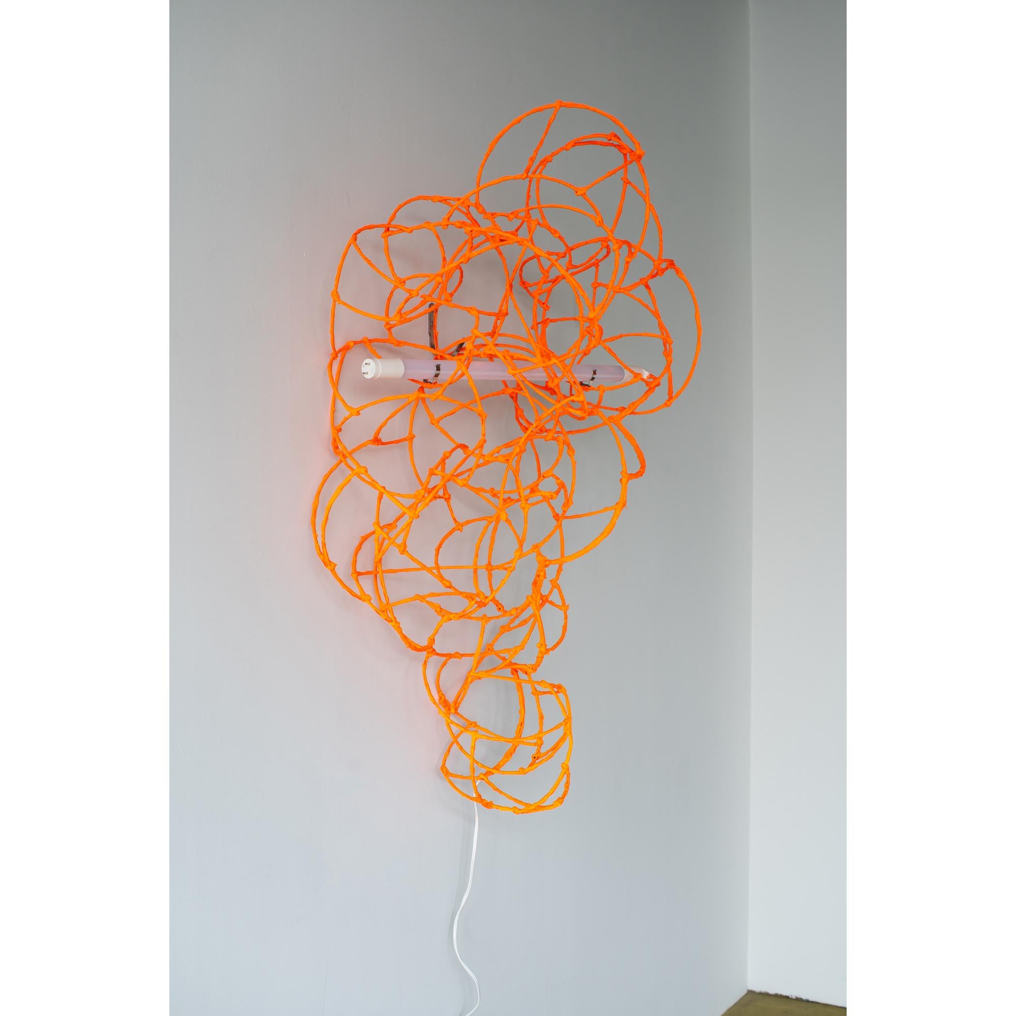 Contemporary Bulge Lines wall lamp orange Norihiko Terayama Sculptural lamp