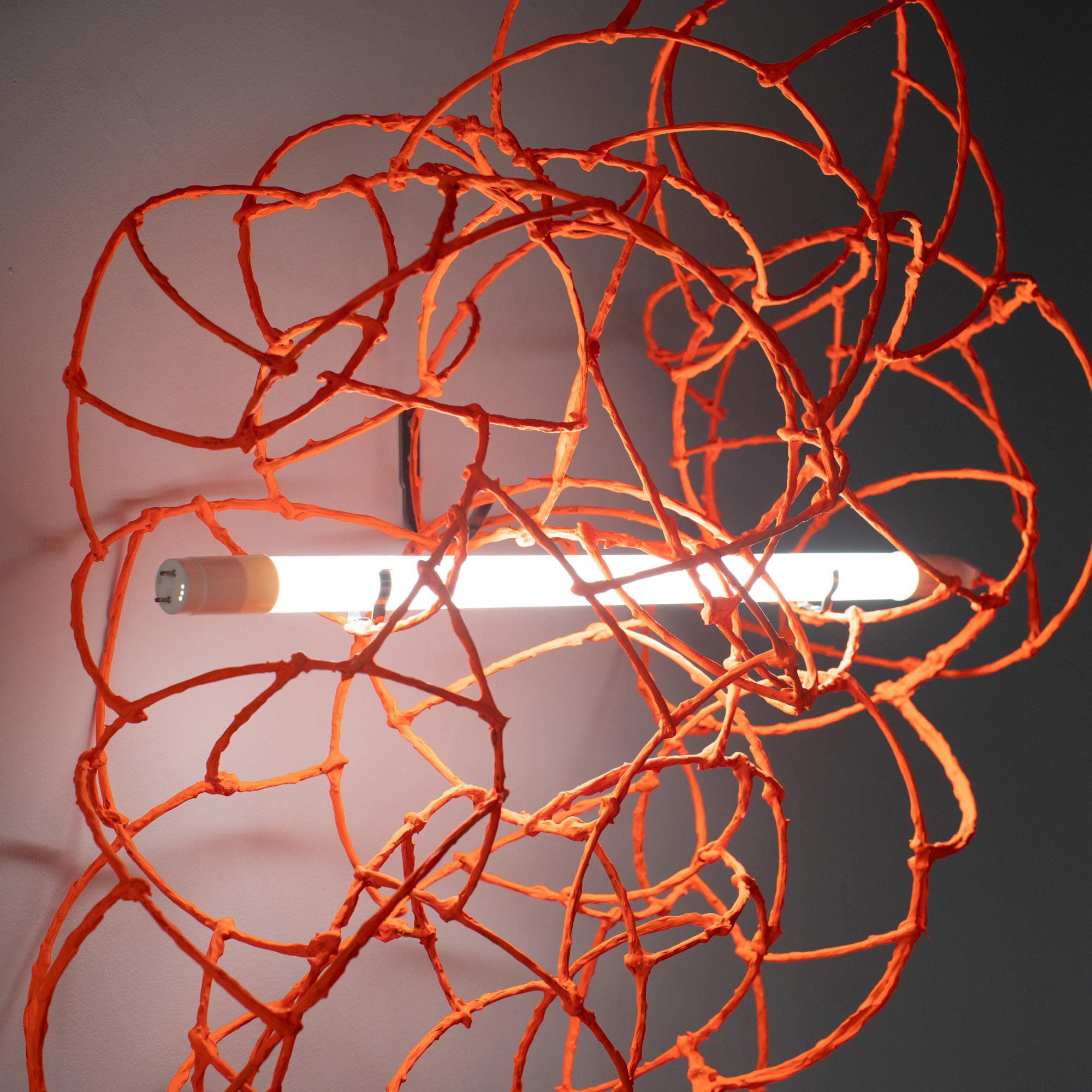 Bulge Lines wall lamp orange Norihiko Terayama Sculptural lamp 1