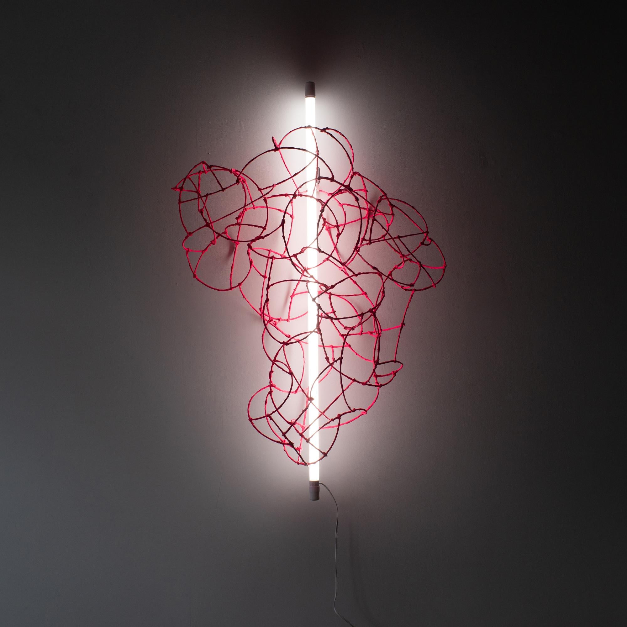 Modern Bulge Lines wall lamp pink Norihiko Terayama Sculptural lamp