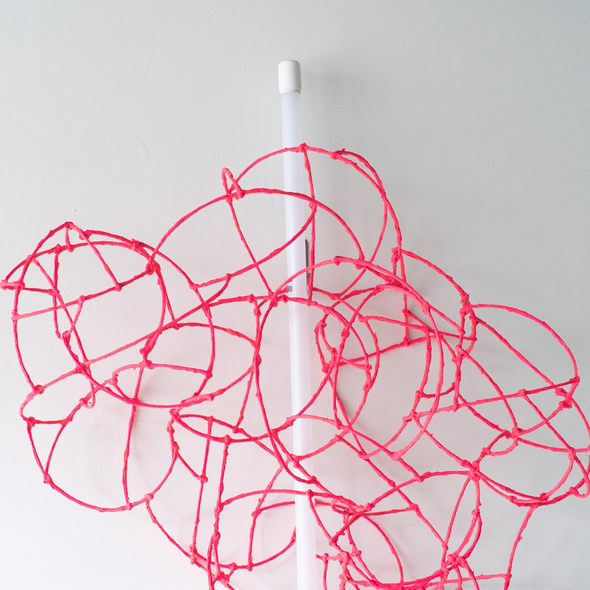 Japanese Bulge Lines wall lamp pink Norihiko Terayama Sculptural lamp