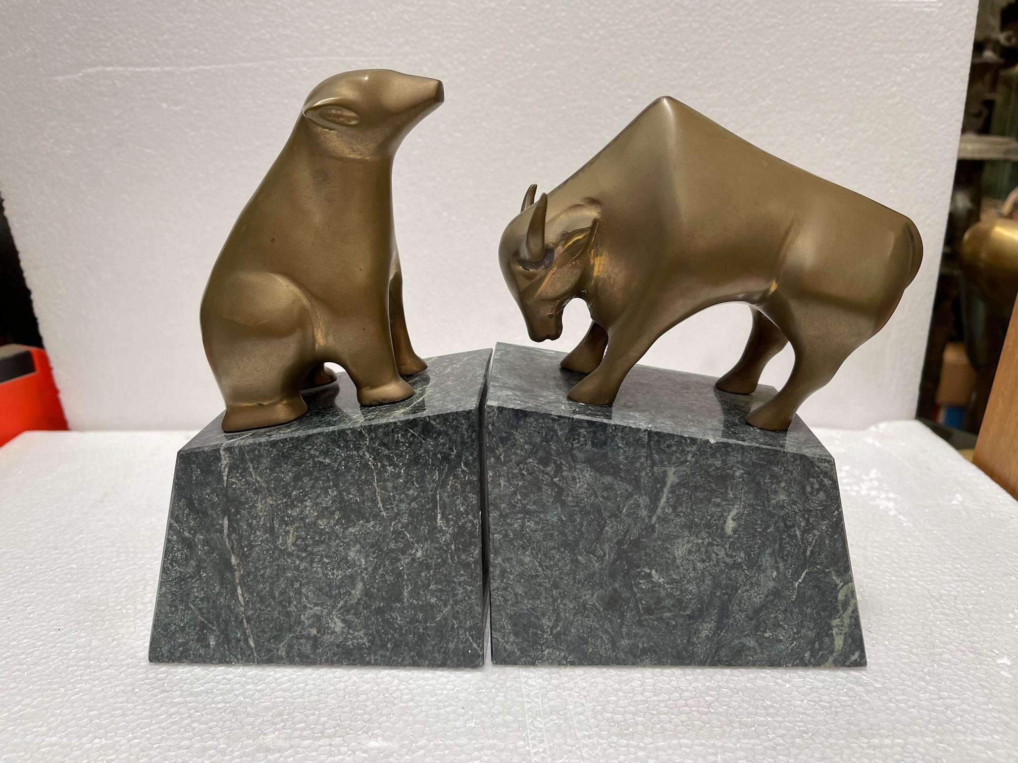 Mid-Century Modern Bull and Bear Bookends