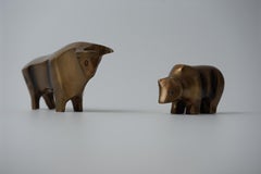 Bull and Bear Bronze Sculptures Symbols of the Frankfurt Stock Exchange