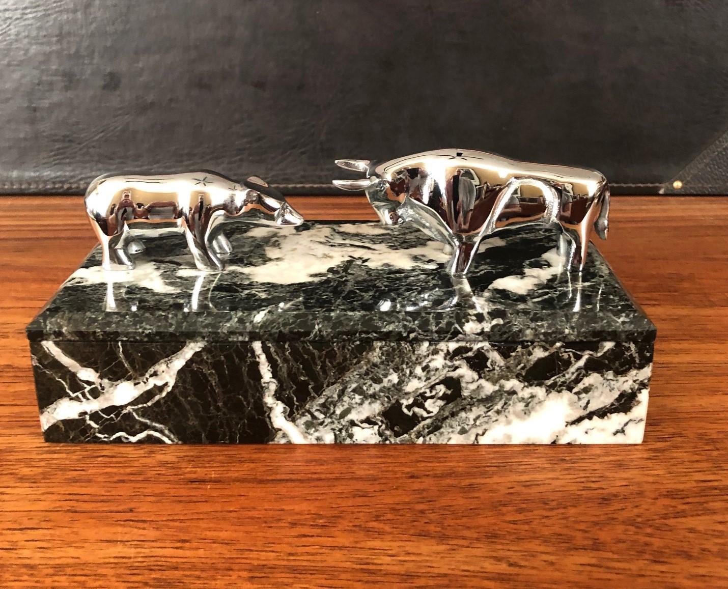 American Bull and Bear Marble Box