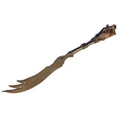 Bull by George Sharp Sterling Silver Cheese Knife with Pick Brite-Cut