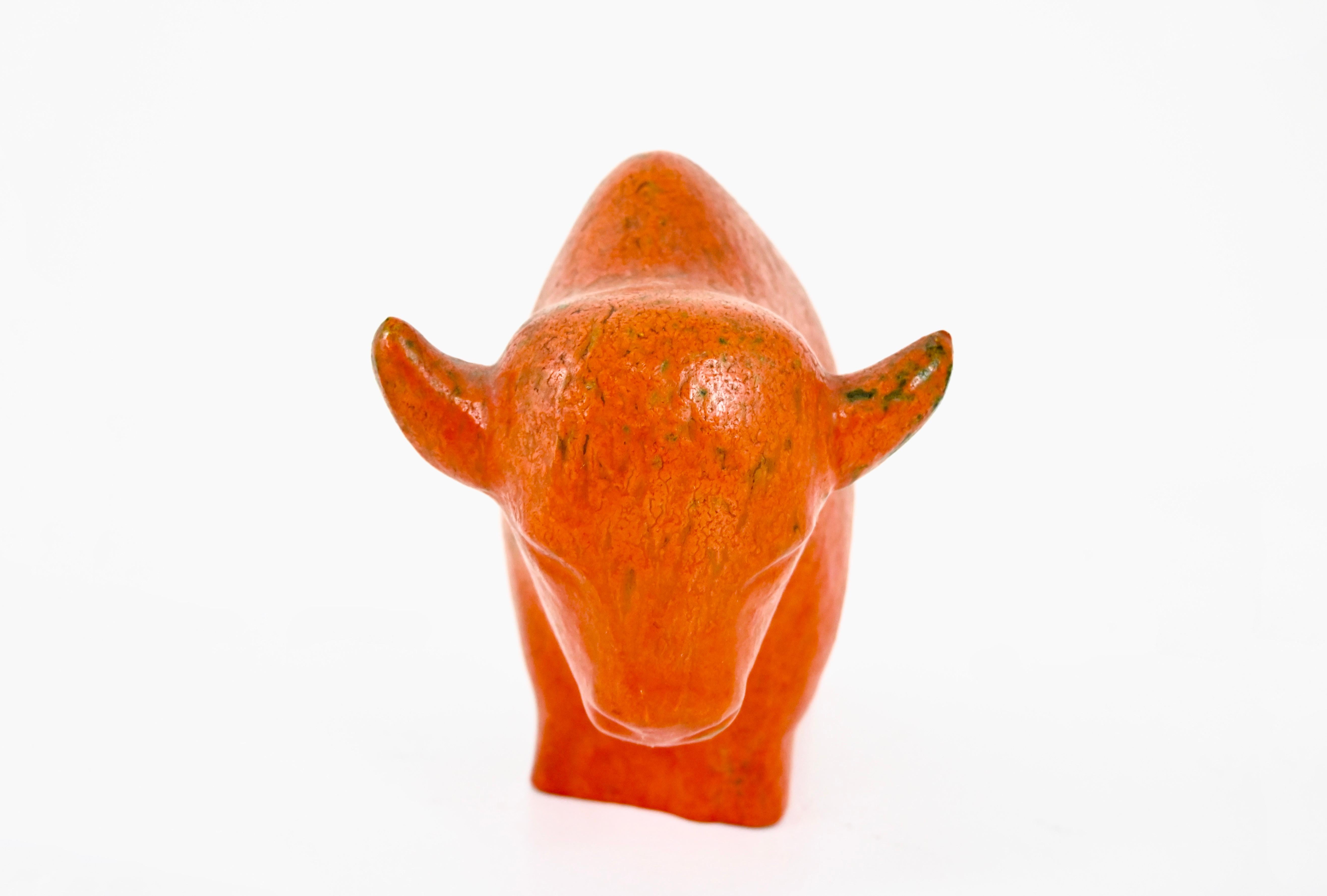 Mid-Century Modern Taureau en céramique de Kurt Tschörner pour Ruscha, années 1960 en vente