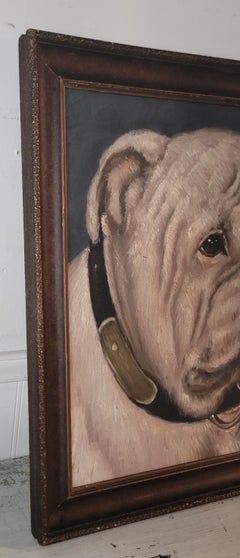 Bull Dog Vintage Oil Painting
