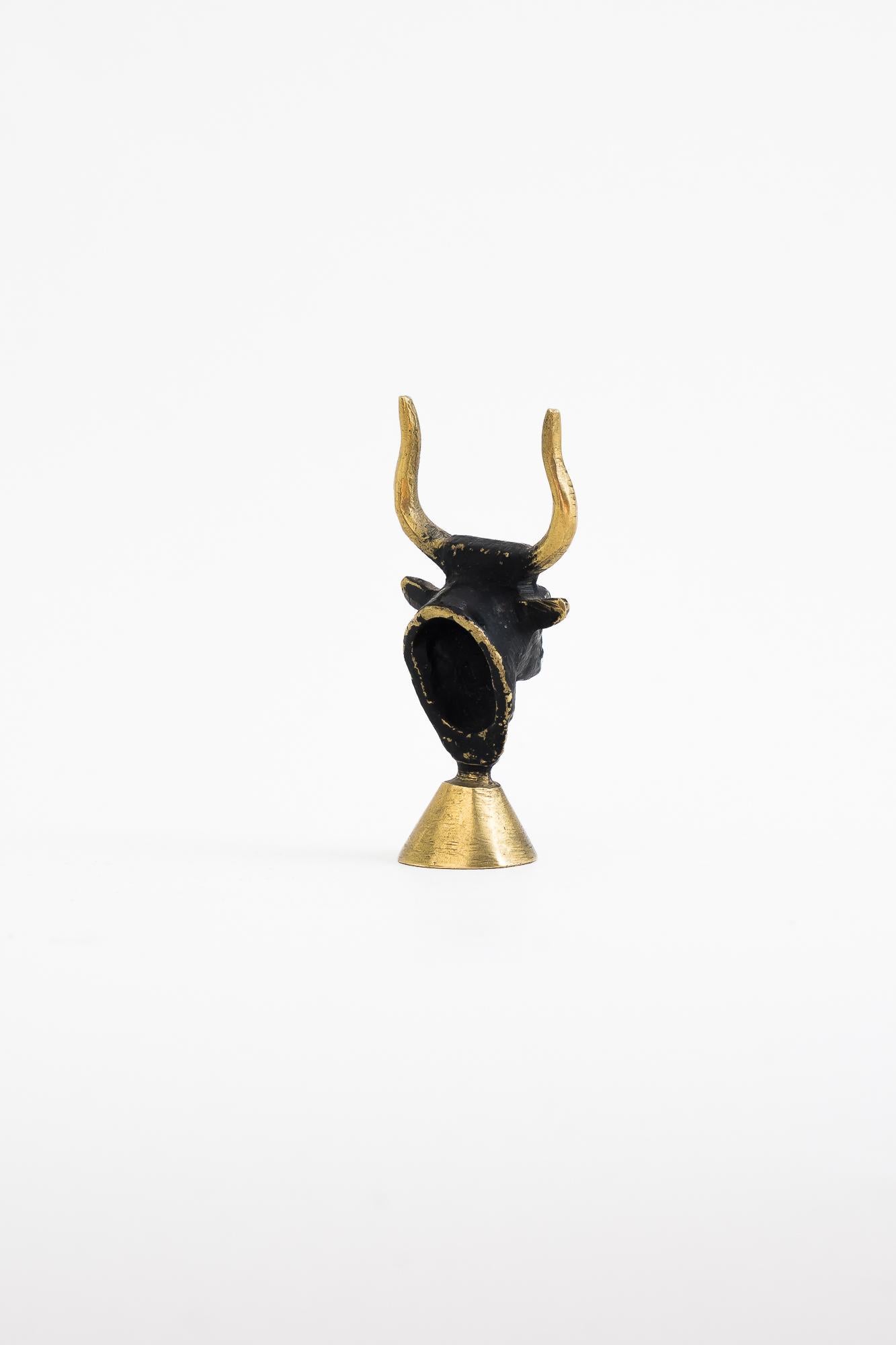 Austrian Bull Head Figurine by Walter Bosse Vienna Around 1950s For Sale