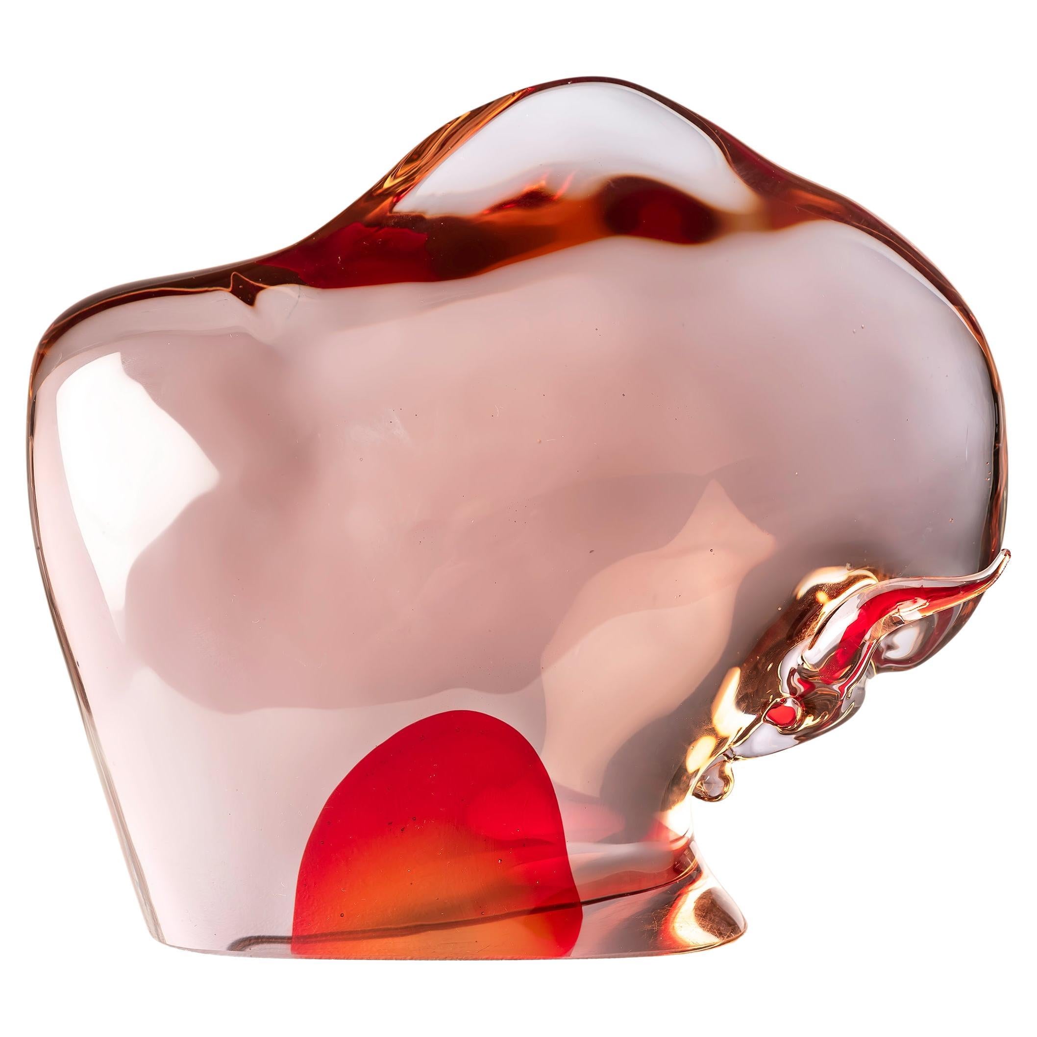 "Bull" in sommerso murano glass by Antonio Da Ros for Cenedese, Italy 1960s. For Sale