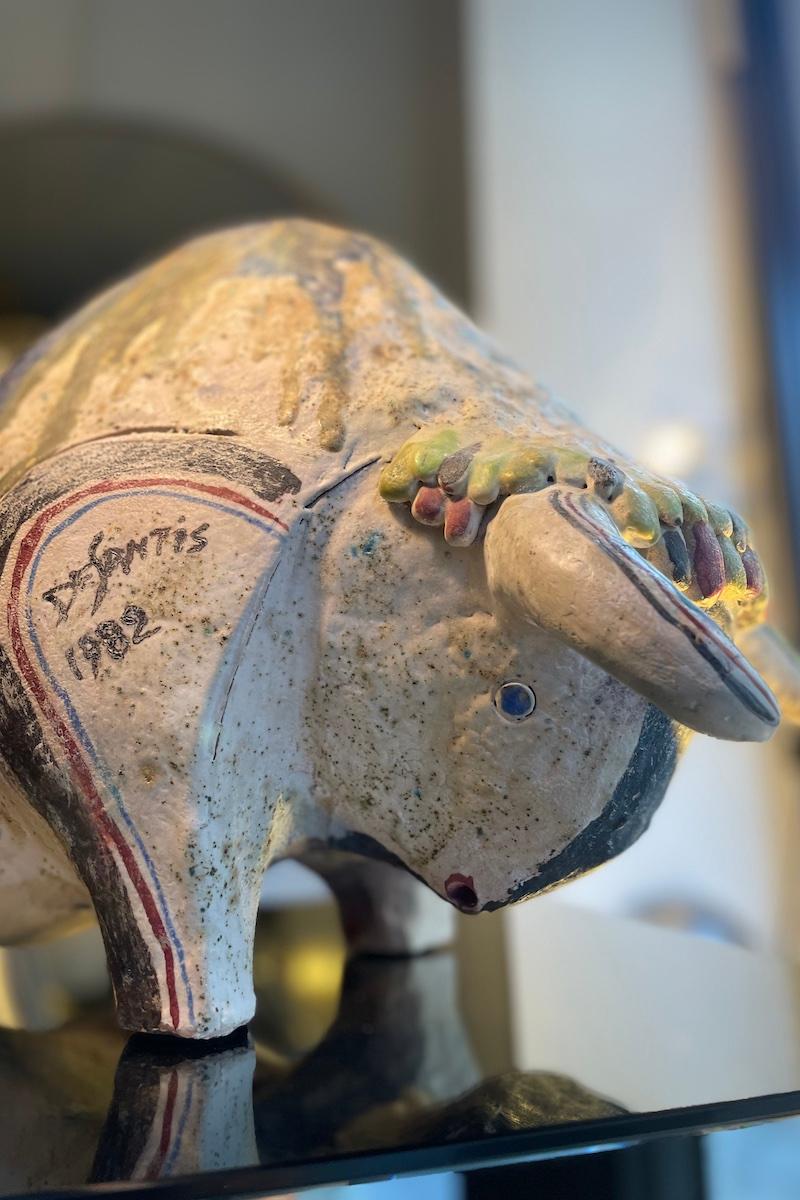 Sculpture de taureau signée I Santi 1982 en vente 6
