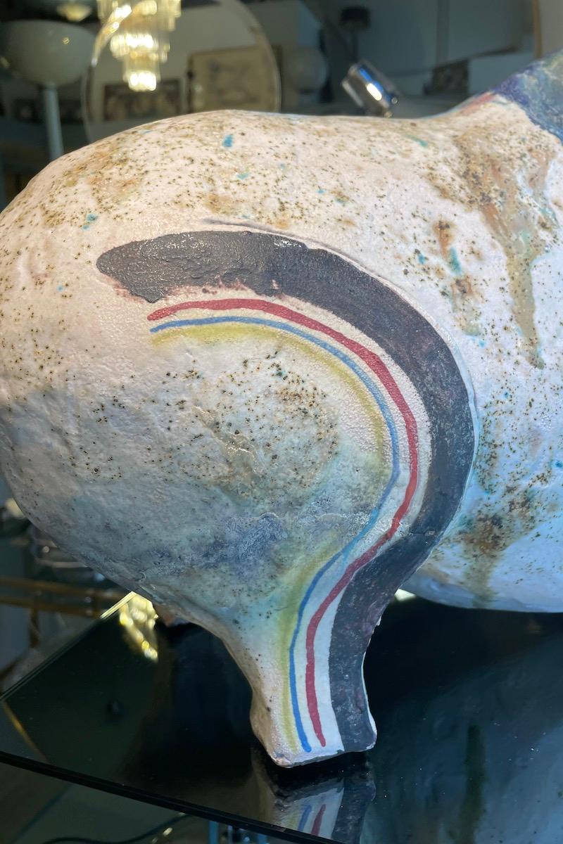 Fin du 20e siècle Sculpture de taureau signée I Santi 1982 en vente