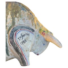 Bull Sculpture Signed De Santis 1982