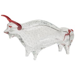 Bull with Red Horns, in Glass, Italy