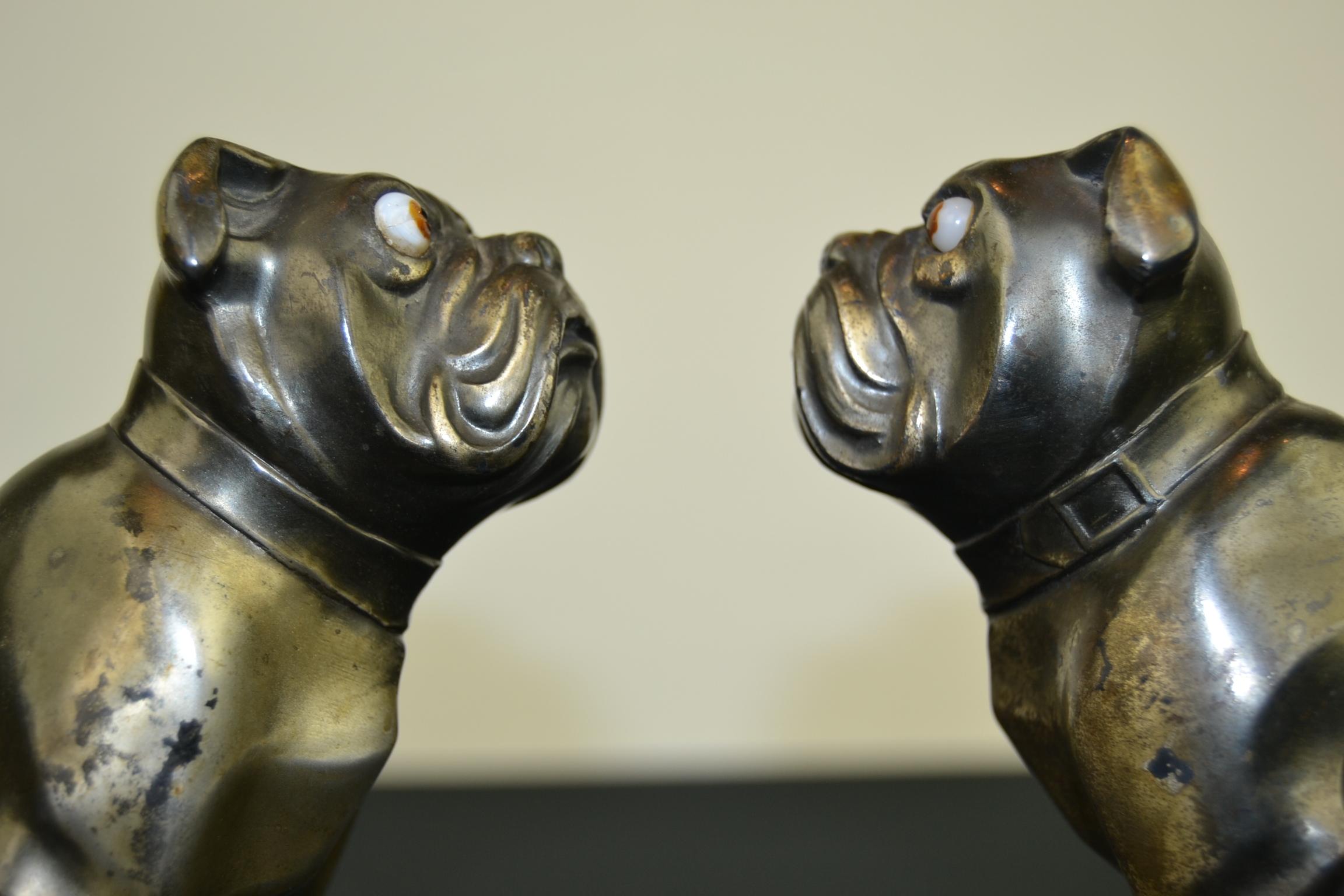 Bulldog Bookends Franjou, France, Art Deco 1