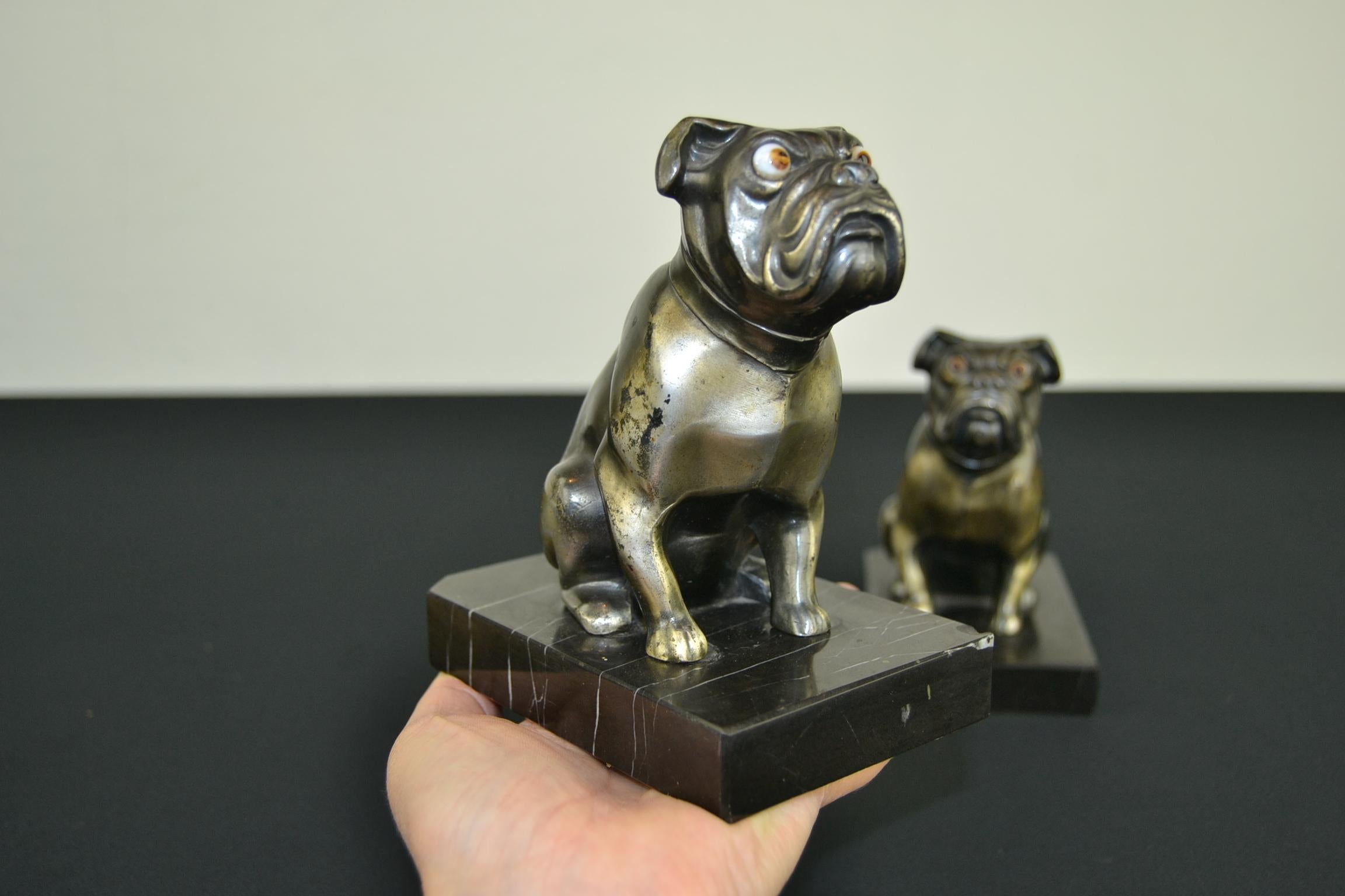 Bulldog-Buchstützen Franjou, Frankreich, Art déco im Angebot 10