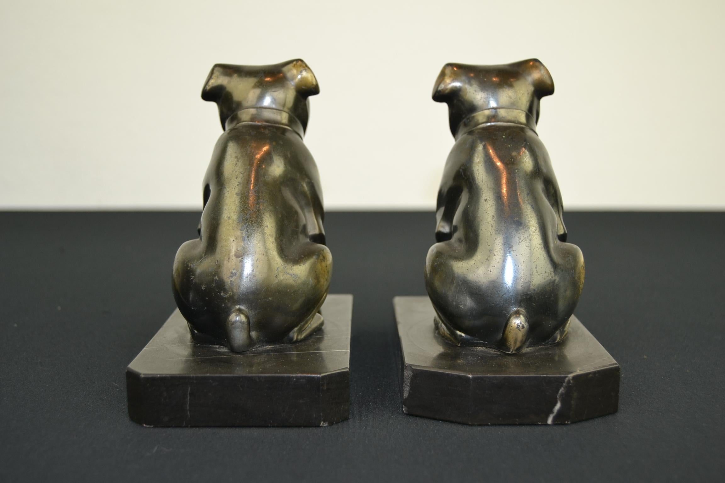 20th Century Bulldog Bookends Franjou, France, Art Deco For Sale