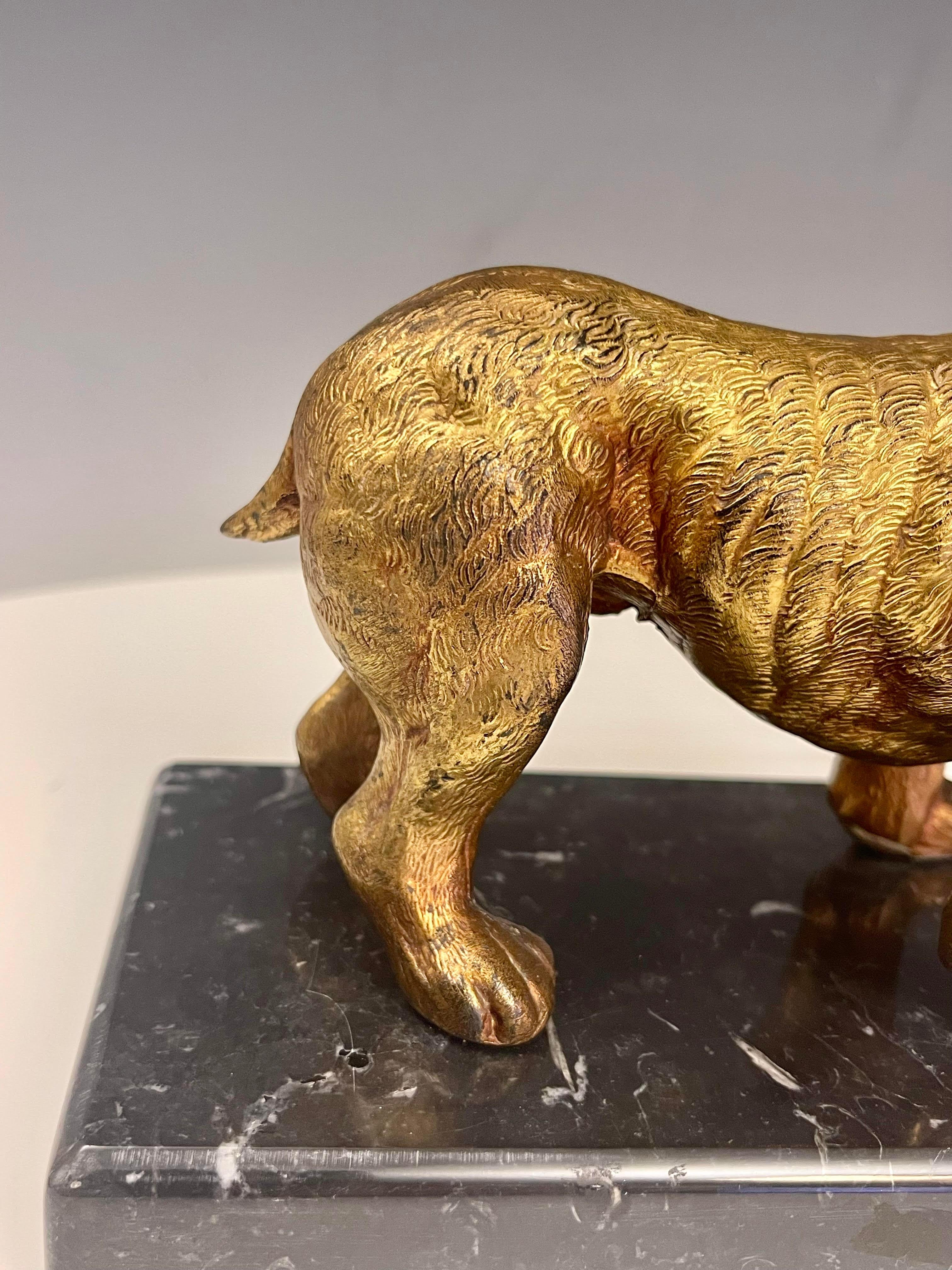 Bulldog dog sculpture signed J.B. Made in America late 19th century.  For Sale 4