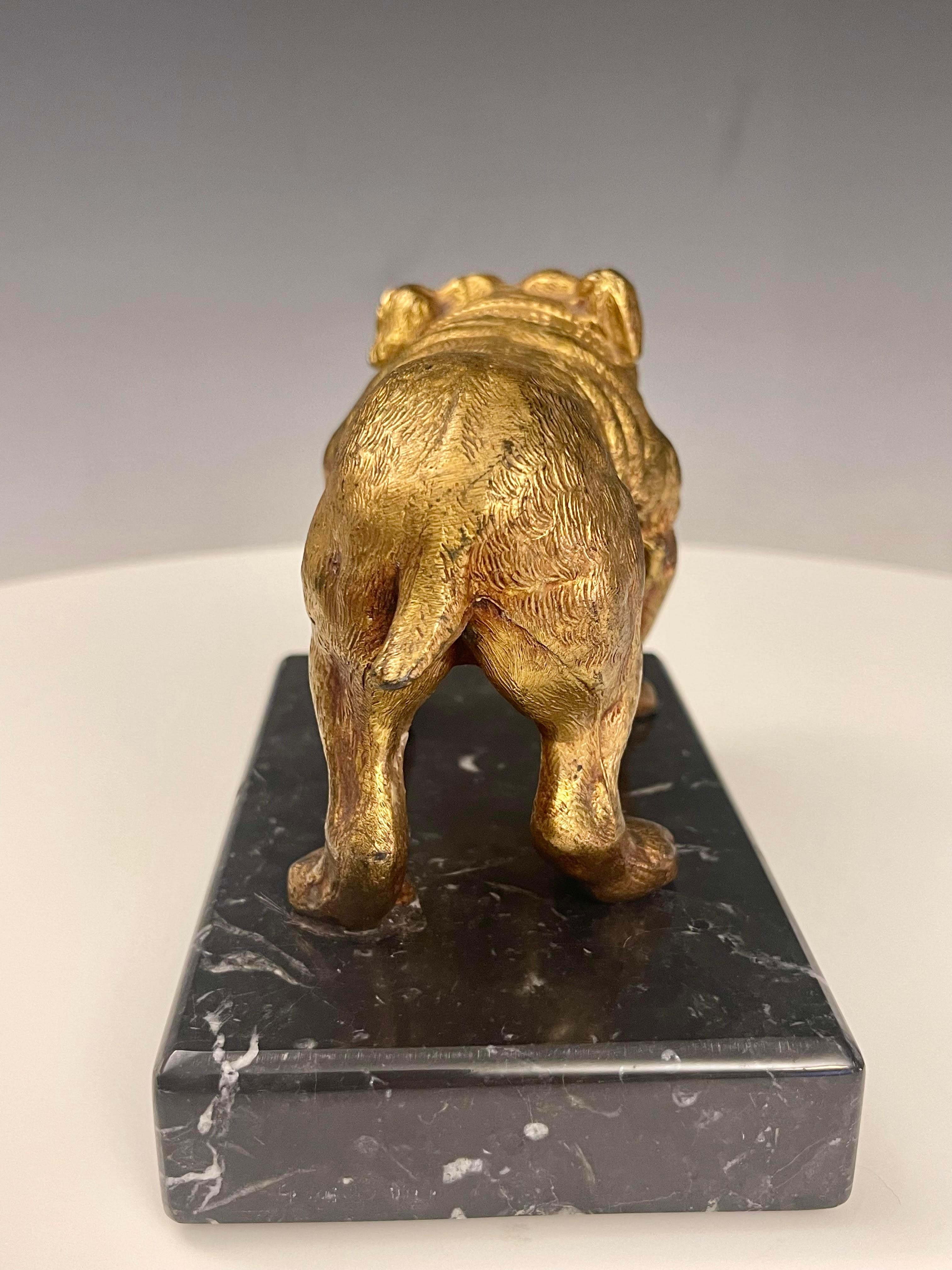 Bulldog dog sculpture signed J.B. Made in America late 19th century.  For Sale 6