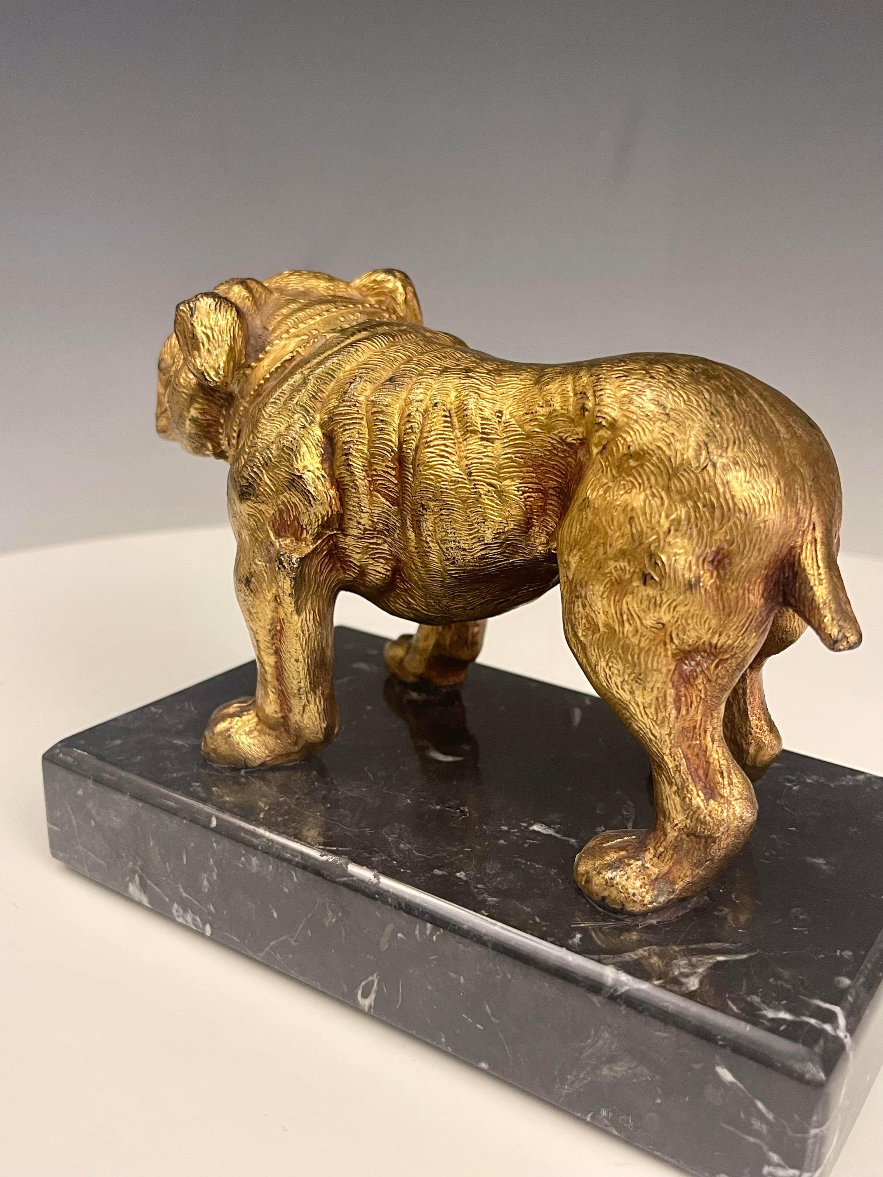 Bulldog dog sculpture signed J.B. Made in America late 19th century.  For Sale 7