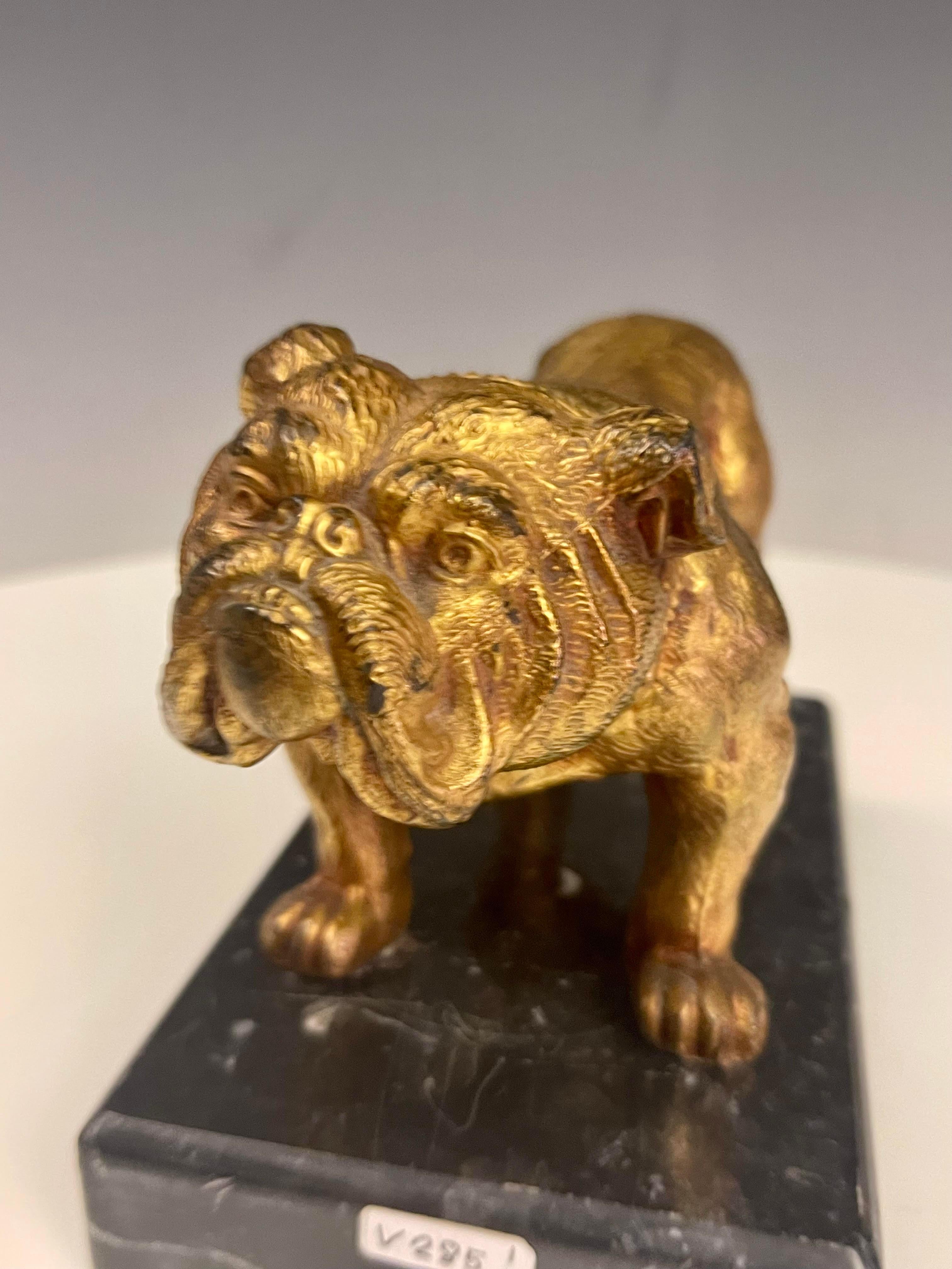 Bulldog dog sculpture signed J.B. Made in America late 19th century.  For Sale 1
