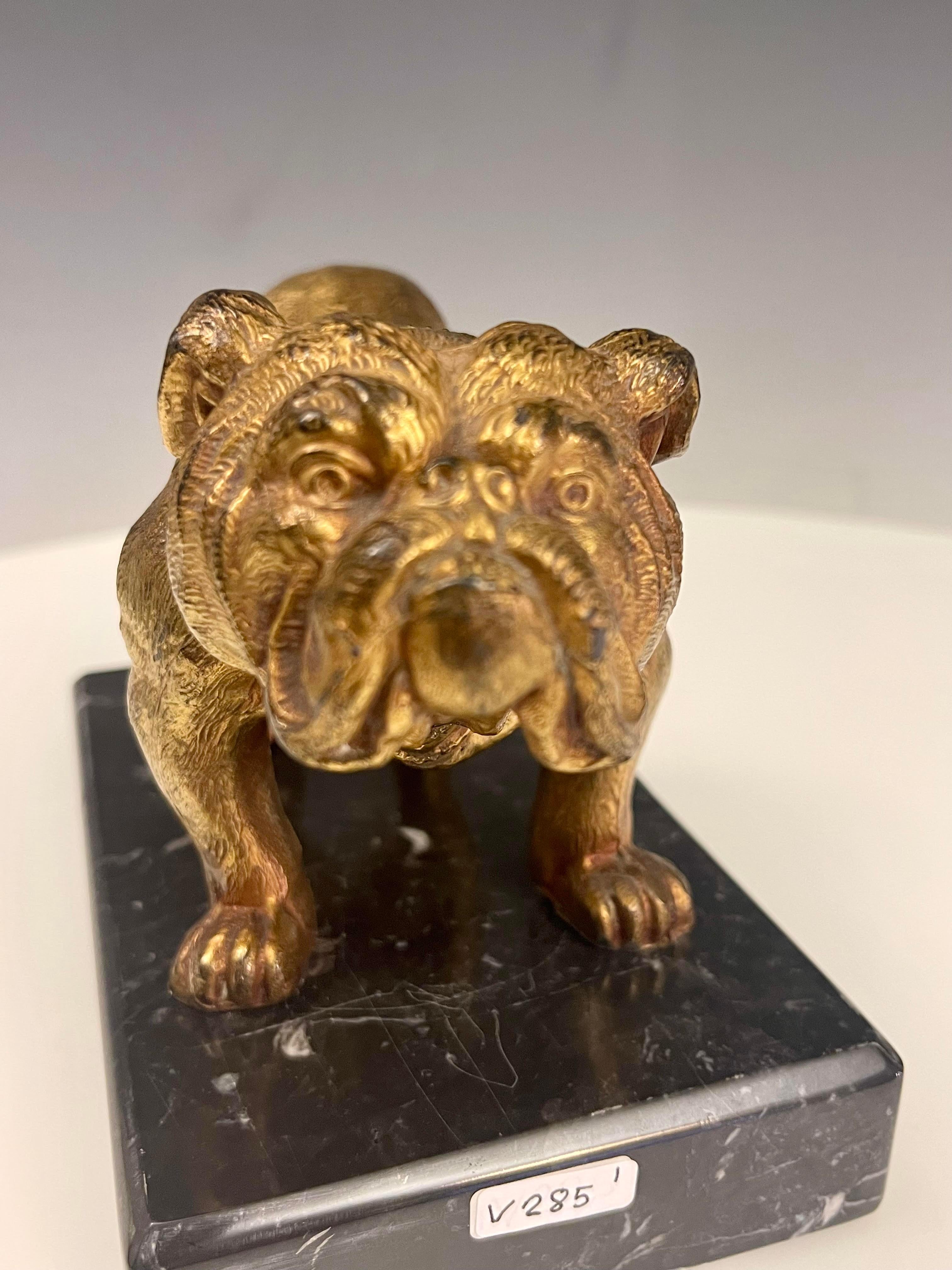 Bulldog dog sculpture signed J.B. Made in America late 19th century.  For Sale 2