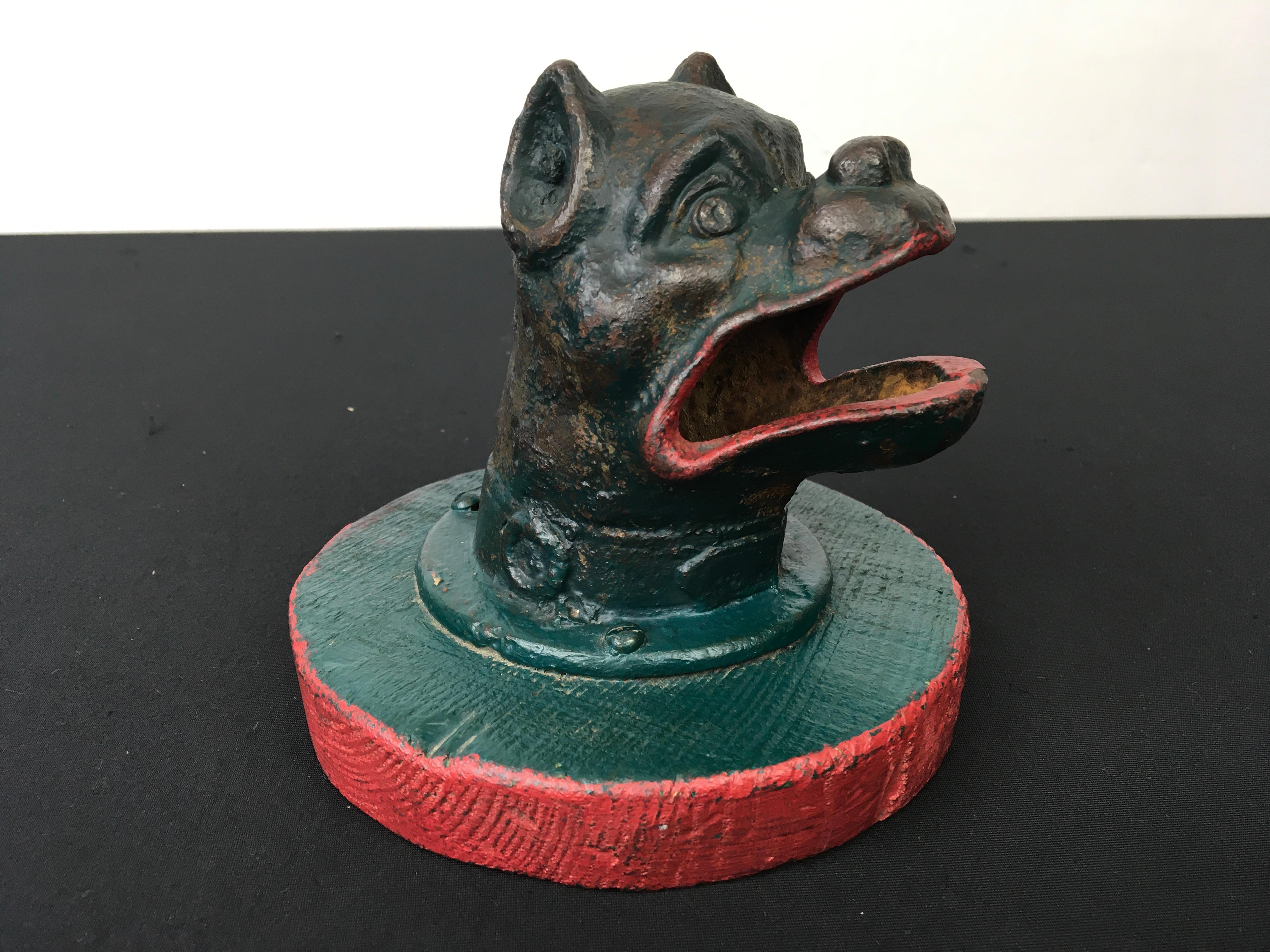 Bulldog Head antique coin throwing game, frog game  For Sale 2