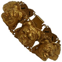 Bulldoggenkopf Askew London Vergoldetes Link-Armband