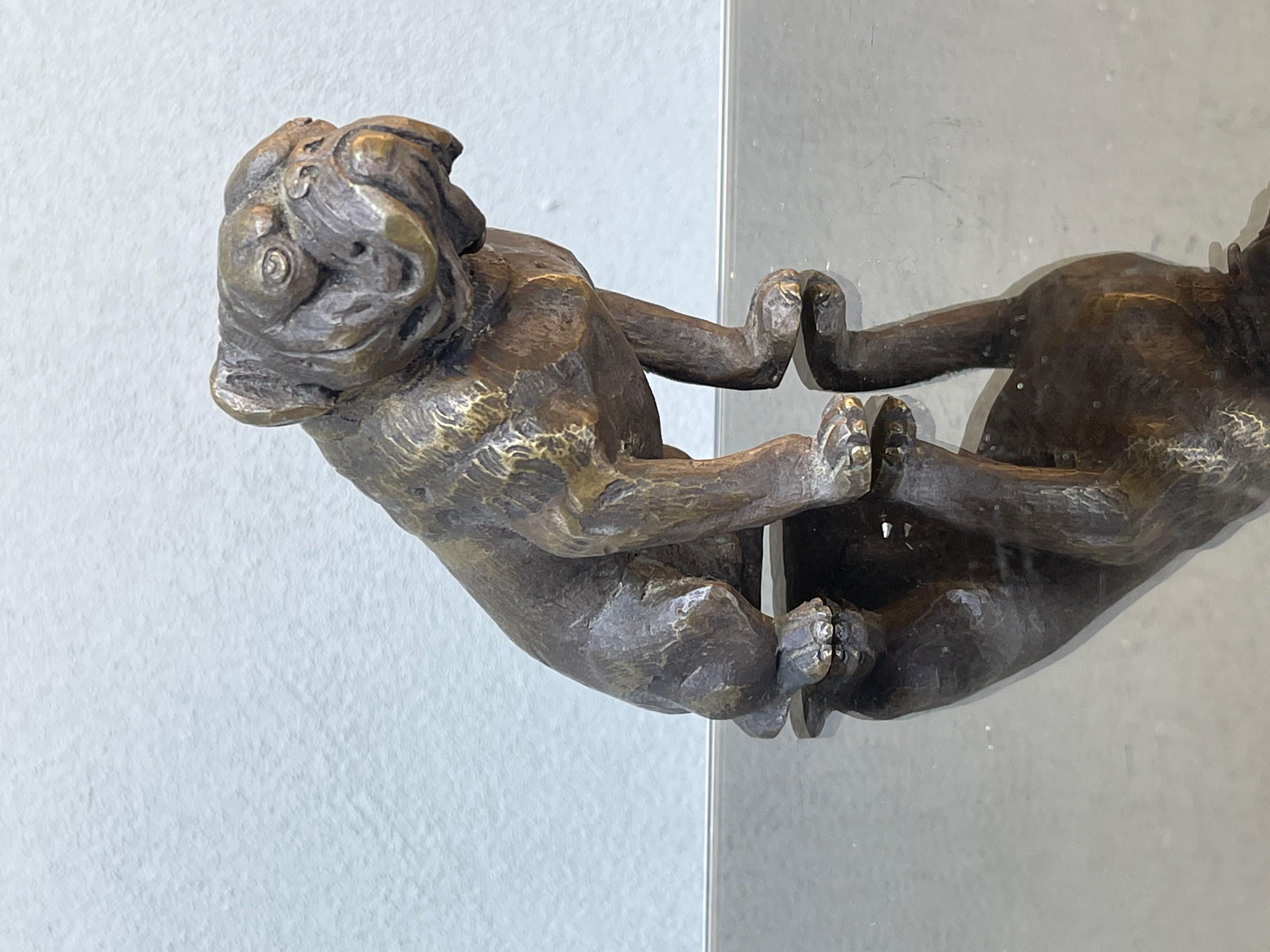 bulldog en bronze - scultura bronzea - bulldog scultura - chien - vintage - xx sec Excellent état - En vente à Milano, MI