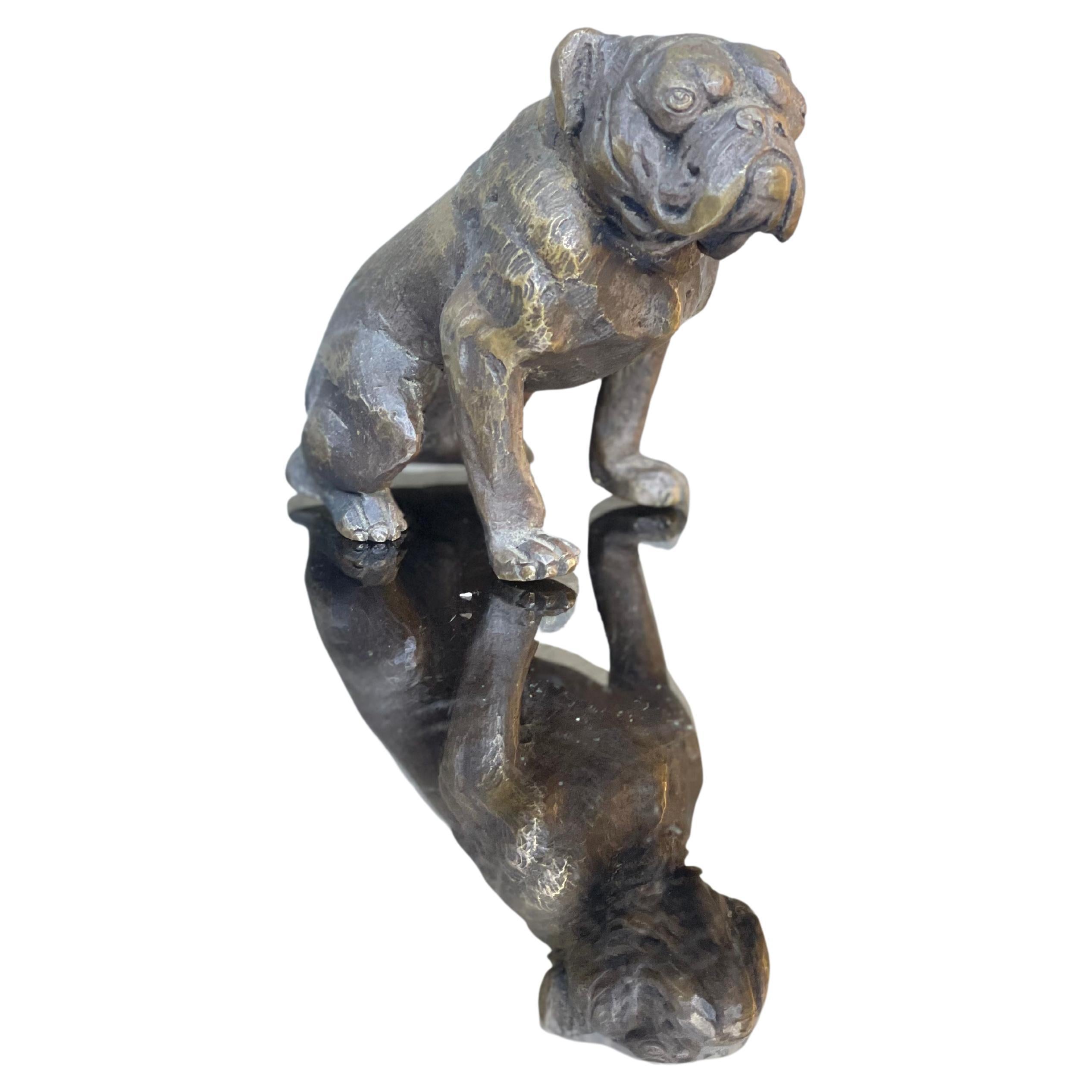 Bulldogge in Bronze - scultura bronzea - Bulldogge scultura - Hund - Vintage - xxsec im Angebot