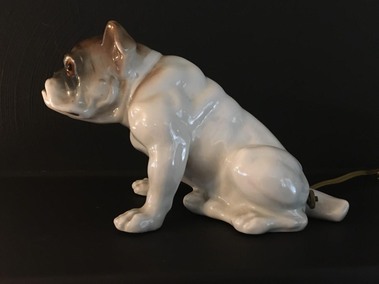 German Bulldog Perfume Light Ernst Bohne & Söhne, Early 20th Century For Sale
