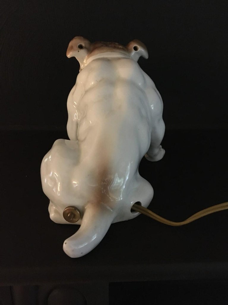Porcelain Bulldog Perfume Light Ernst Bohne & Söhne, Early 20th Century For Sale