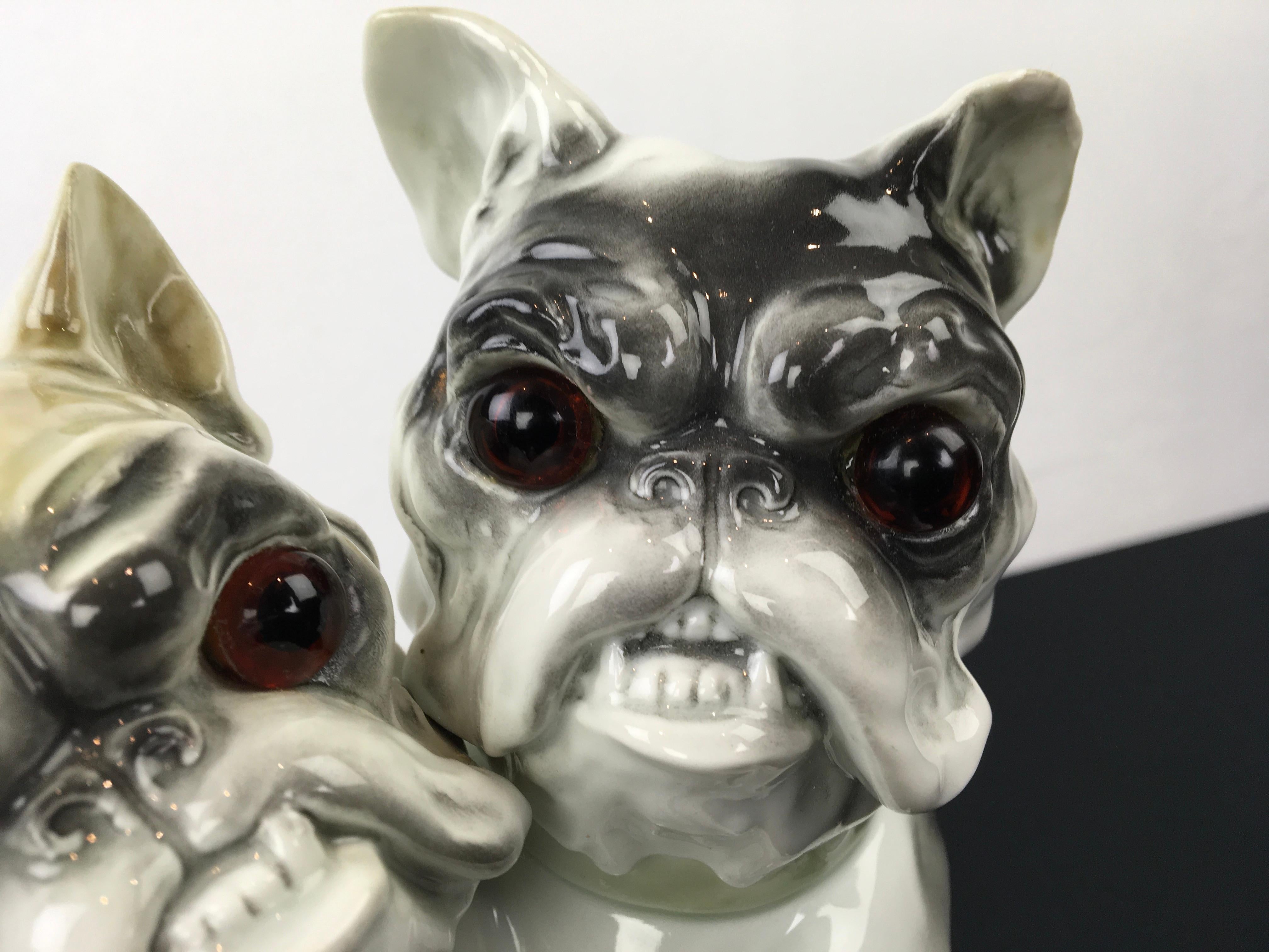 Large Bulldog Perfume Light Ernst Bohne & Söhne  In Good Condition For Sale In Antwerp, BE