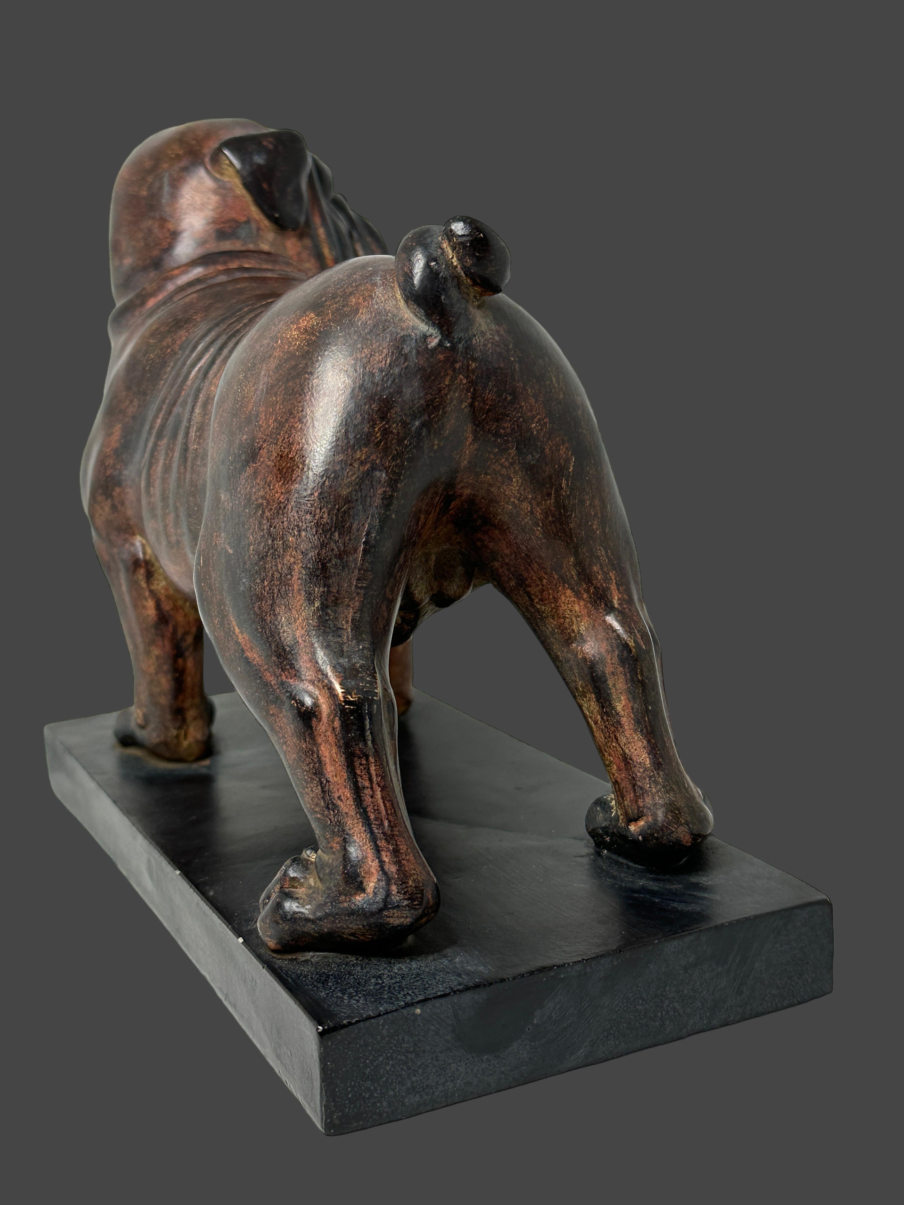 Bulldog Pug Dogs Statue Sculpture Vintage, 1980s In Good Condition In Nuernberg, DE