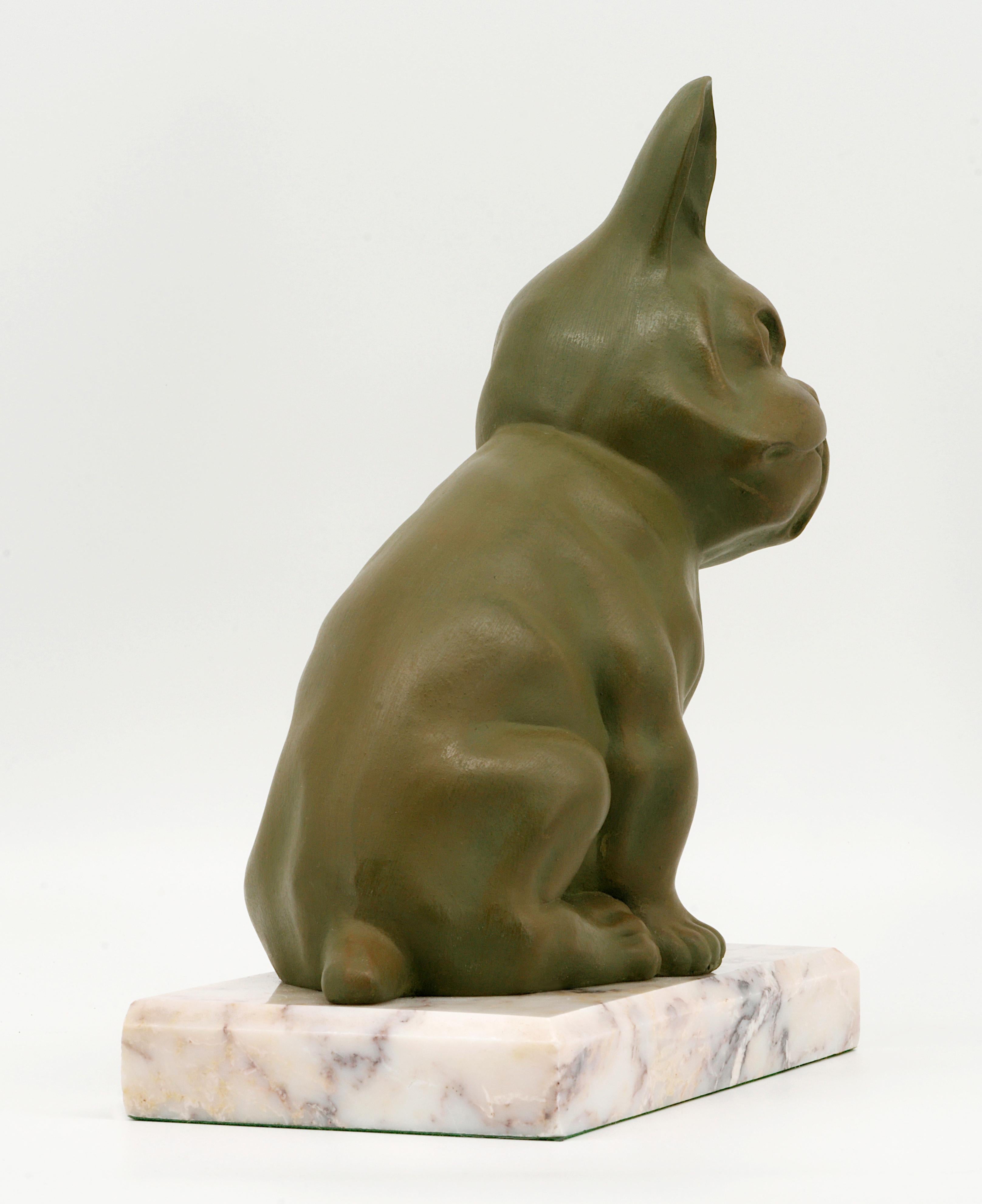 Art Deco Bulldog Sculpture, 1920 For Sale