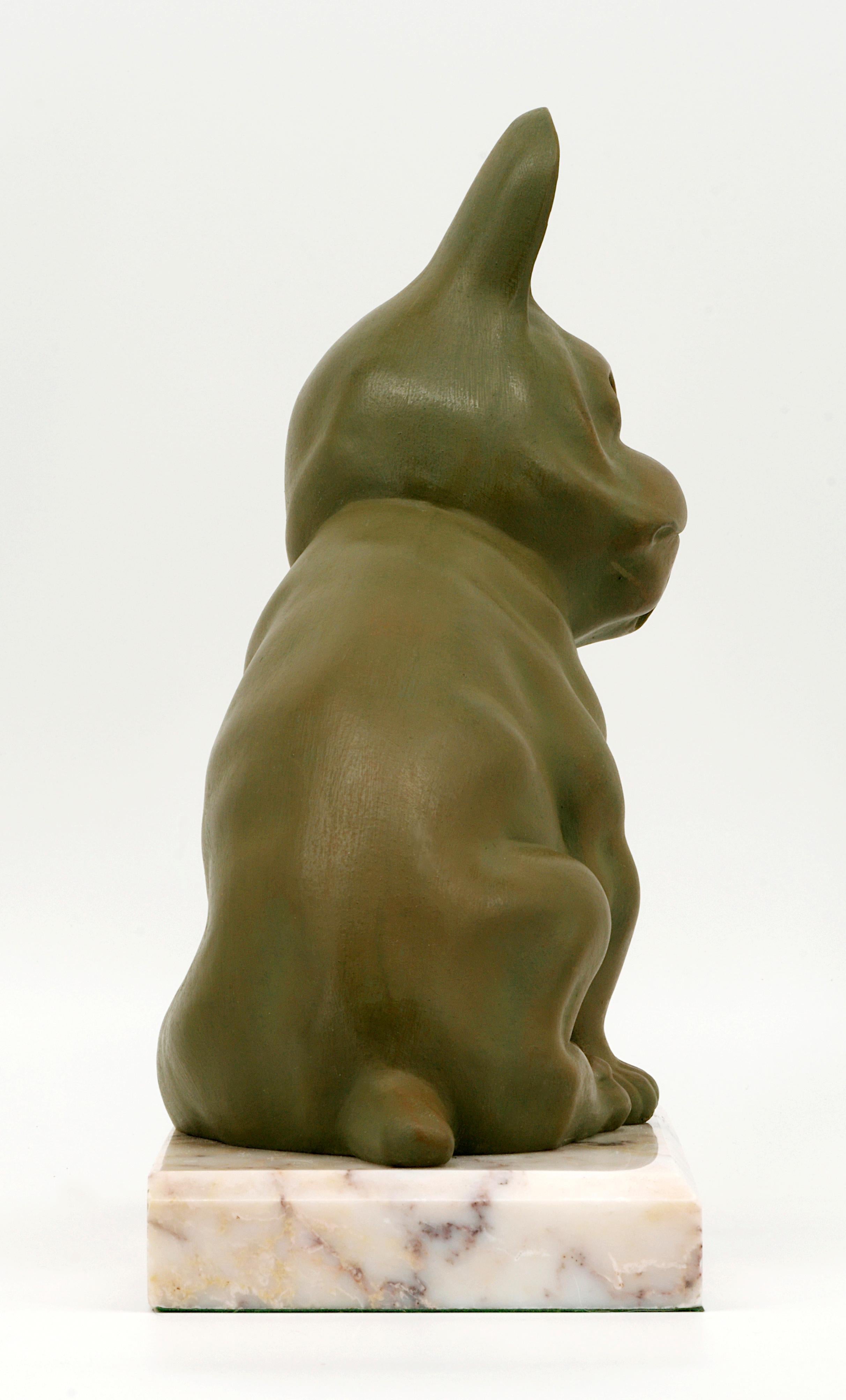 French Bulldog Sculpture, 1920 For Sale