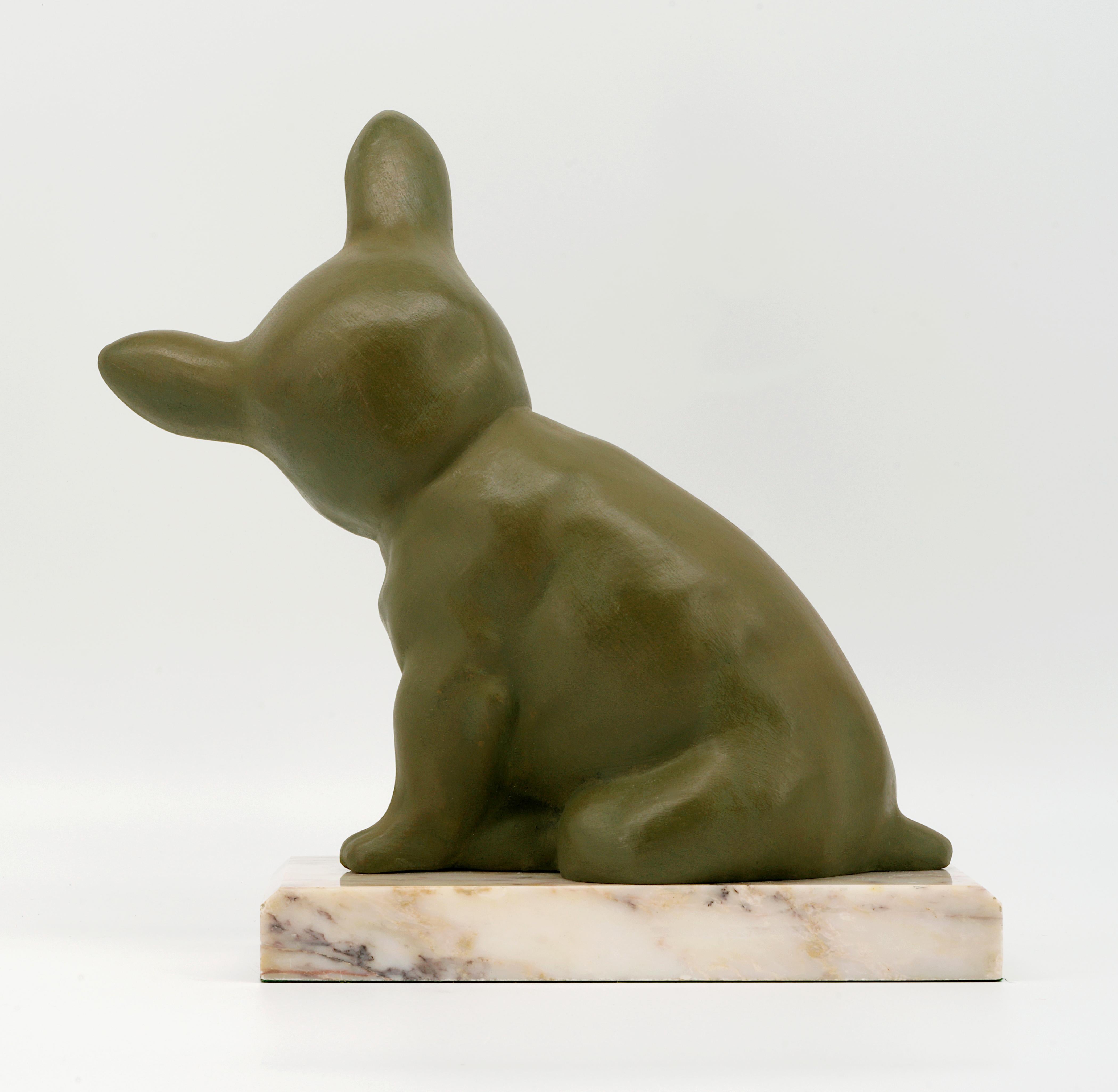 Bulldog Sculpture, 1920 In Excellent Condition For Sale In Saint-Amans-des-Cots, FR