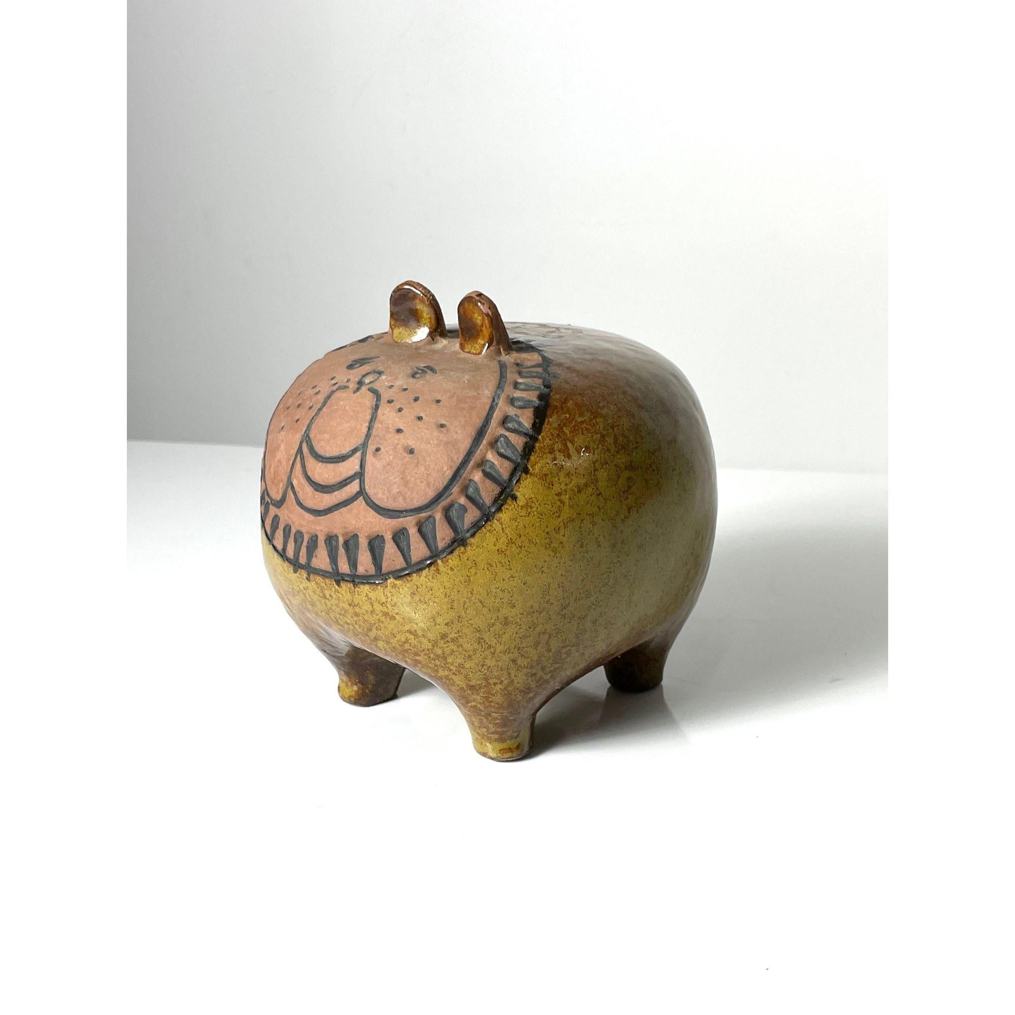 Skulptur eines Bulldogges aus Keramik von Lisa Larson für Gustavsberg, 1960er Jahre (Moderne der Mitte des Jahrhunderts) im Angebot