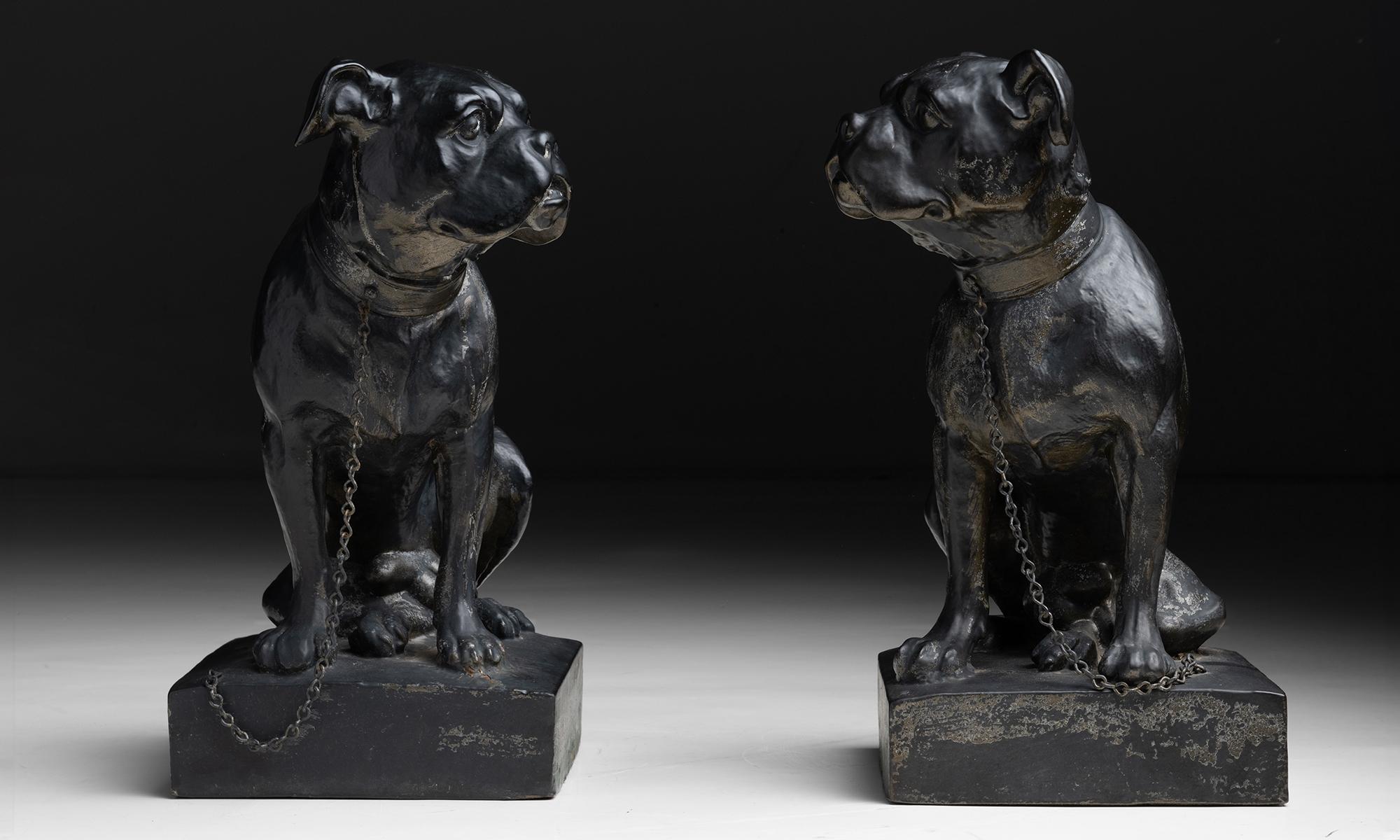 English Bulldog Statues Circa 1910 For Sale