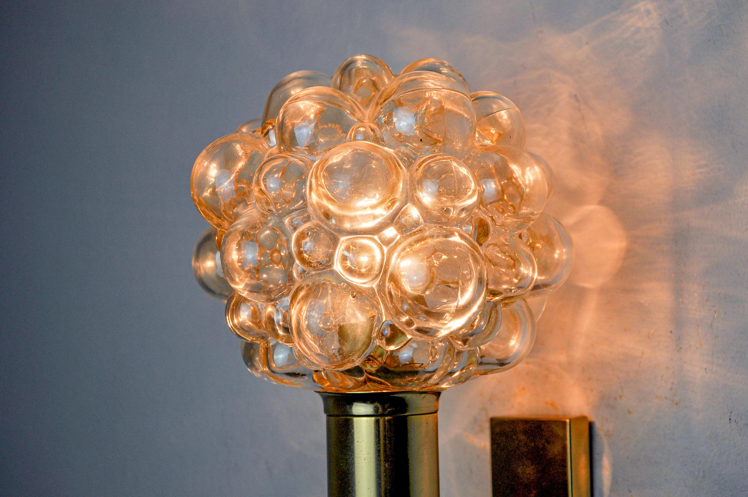 Crystal Bulles wall lamp by Helena Tynell for Limburg, Germany, 1970s For Sale