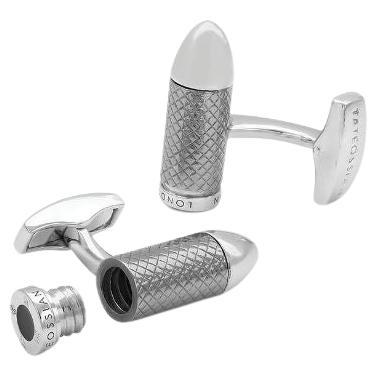 Bullet Chamber Cufflinks in Sterling Silver For Sale
