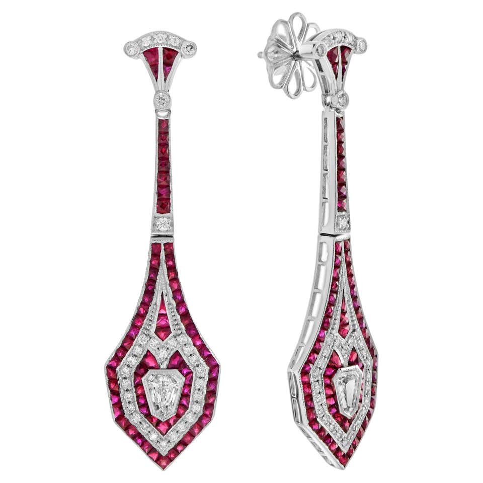 Antique Ruby Drop Earrings - 924 For Sale at 1stDibs | natural ruby ...