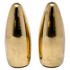 The Bullet Shape Salz- und Pfefferstreuer aus schwerem Messing aus den 1970er Jahren