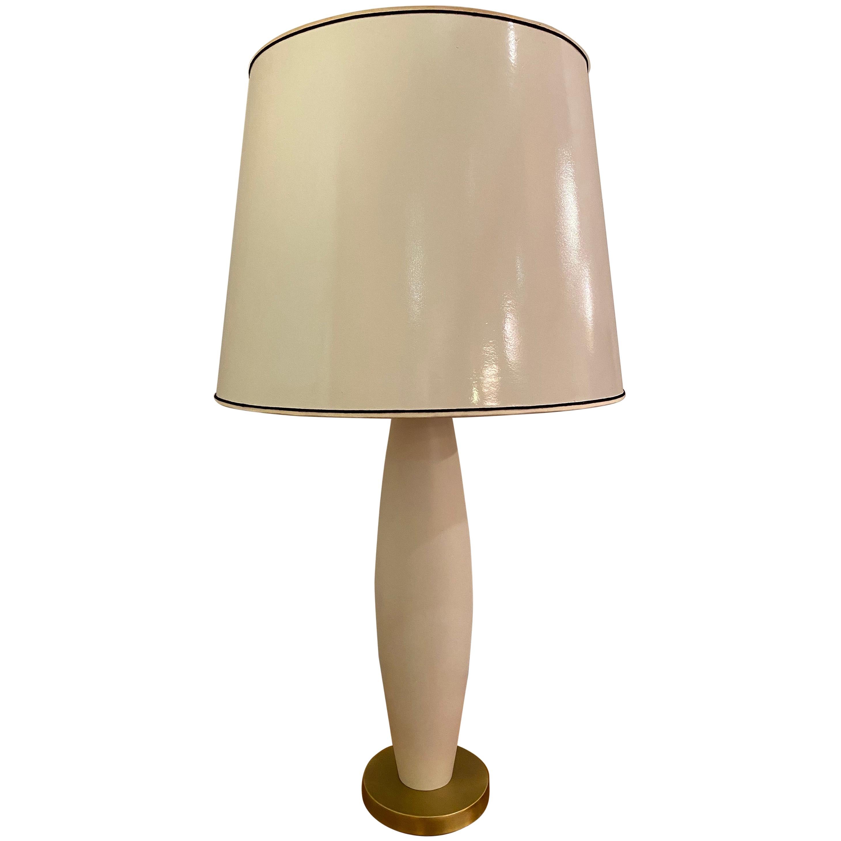 Bullet Shaped White Painted Table Lamp